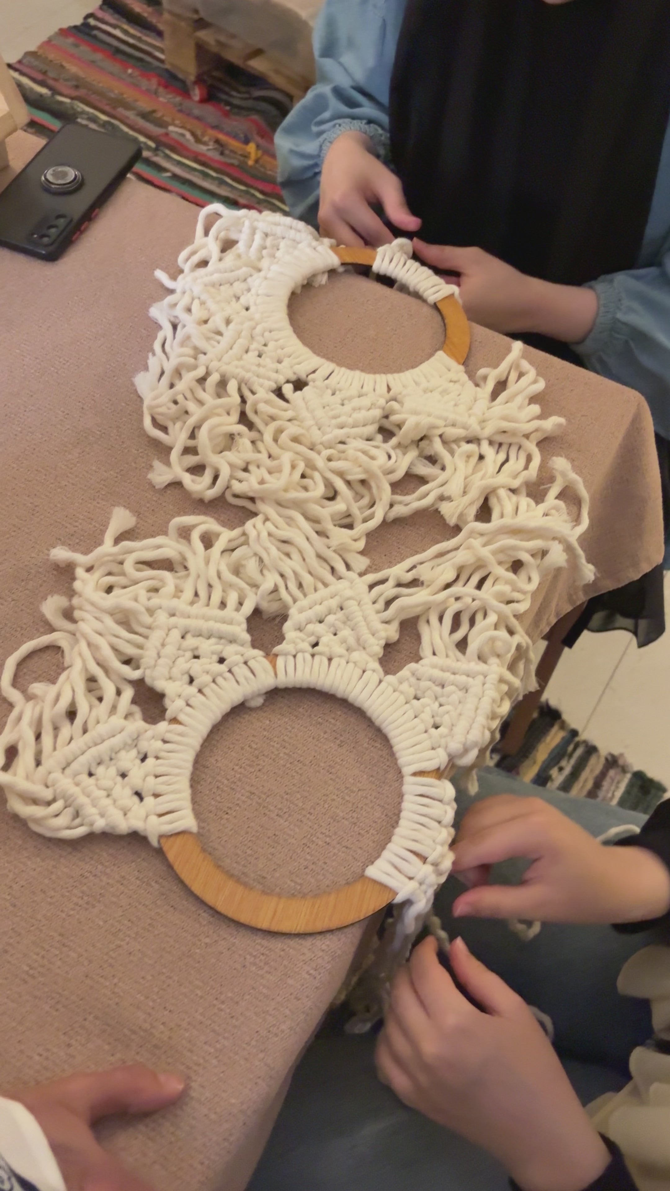 Macrame mirror frame