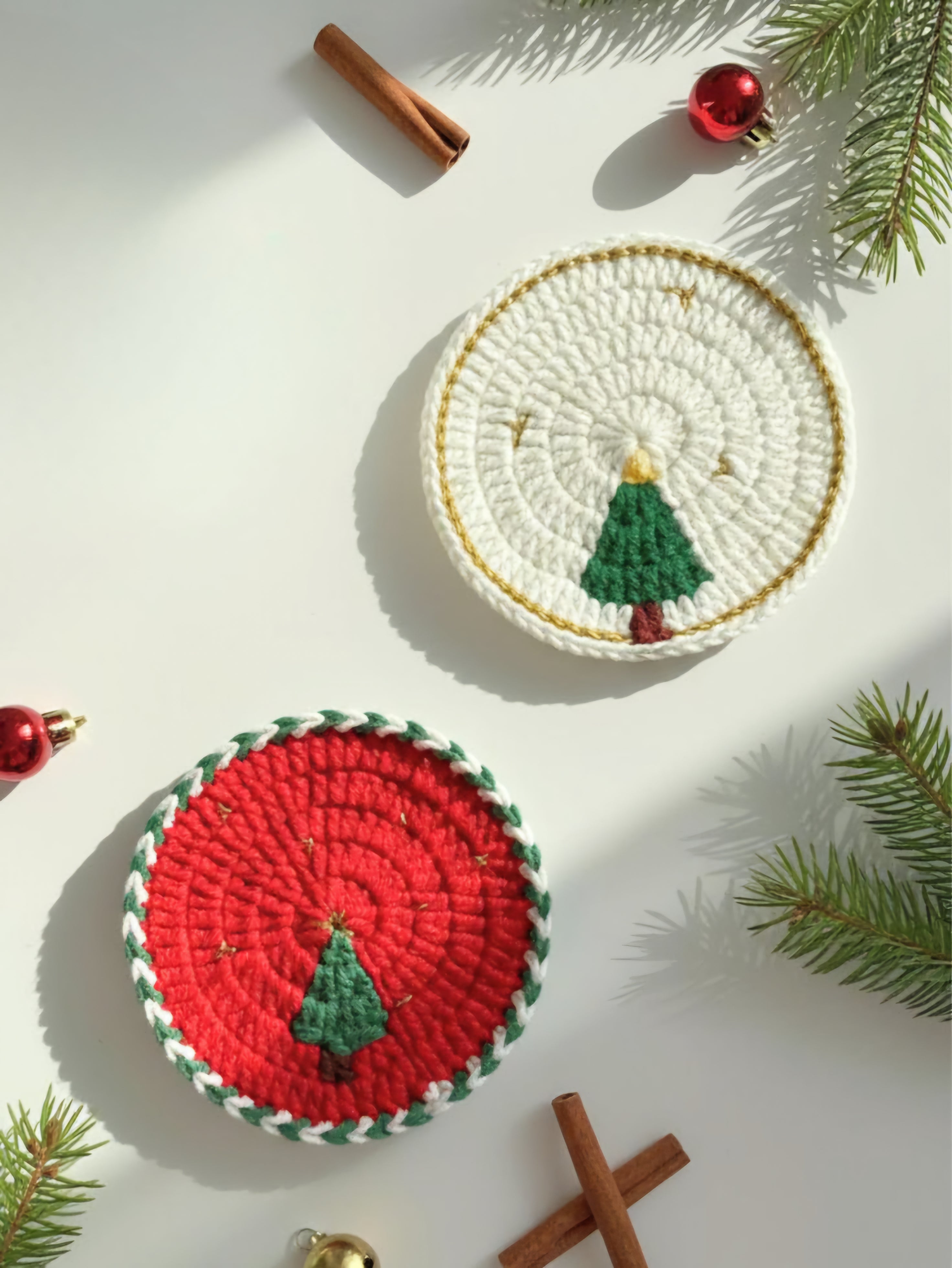 Crochet charismas coaster