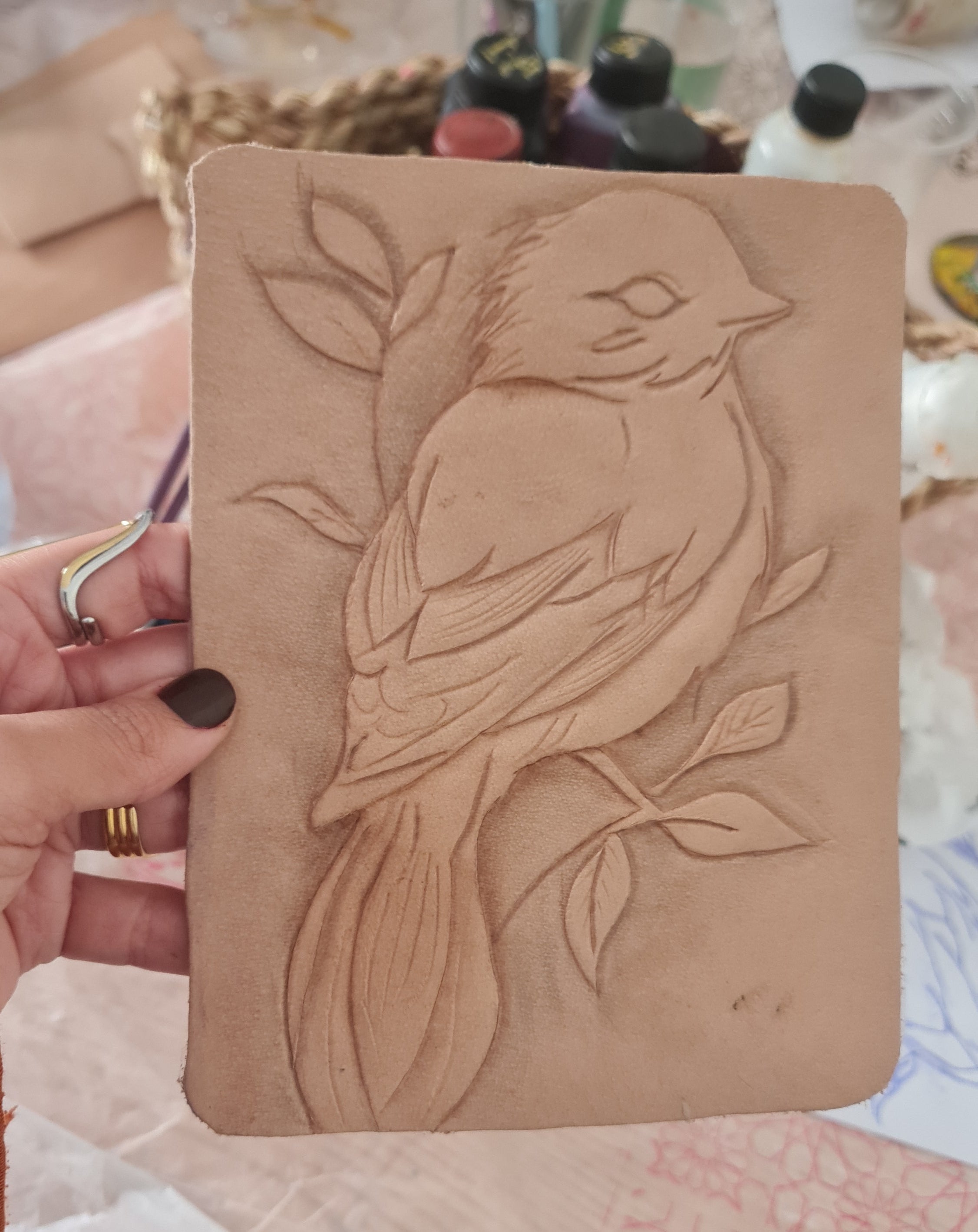 Leather carving